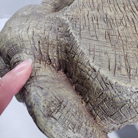 Vintage African Resin Elephant 11" Gray Plant Stand Table Statue Garden Bohemian - Picture 11 of 16